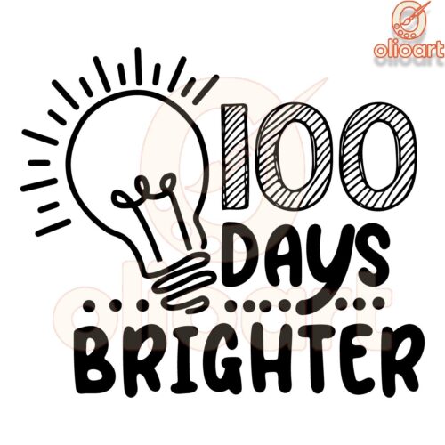 100 Days Brighter SVG for Students