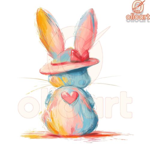 Adorable Bunny in Brushstroke Style PNG