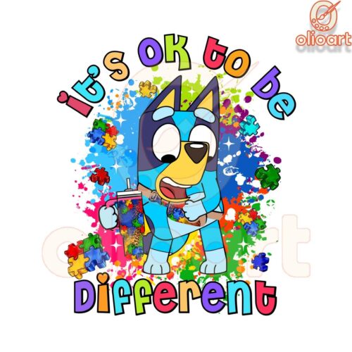 Autism Blue Dog PNG Its Okay to Be Different