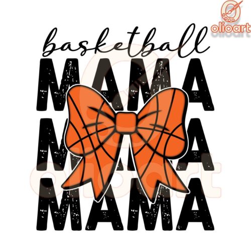 Basketball Mama PNG with Cute Coquette Bow