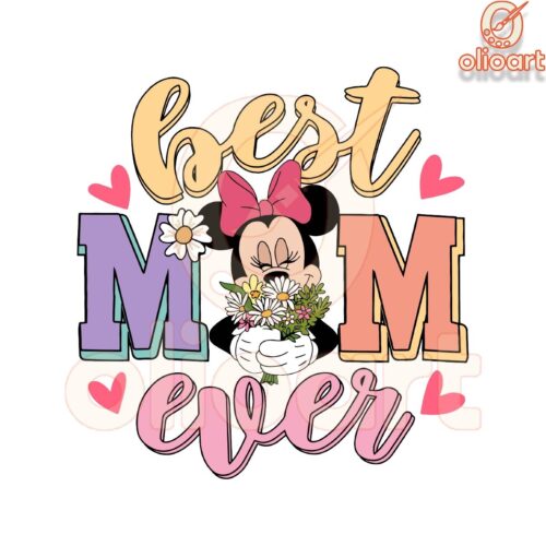 Best Mom Ever Minnie Flowers SVG Design File