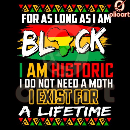 Black History Month For As Long As I Am Black SVG