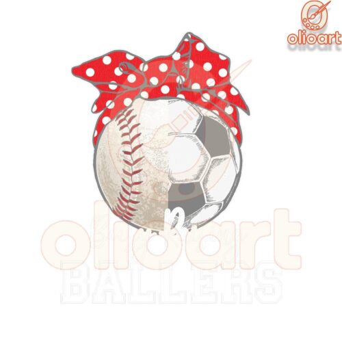 Busy Raising Ballers Messy Bun Baseball Soccer PNG