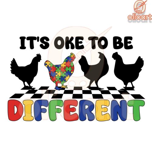 Checkered Chickens It's Oke To Be Different PNG