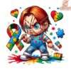 Chucky Horror Autism Awareness PNG Design