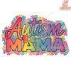 Colorful Autism Mama Rainbow Puzzle Bow PNG