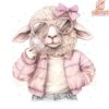 Cute Easter Sheep with Sunglasses Bubble PNG