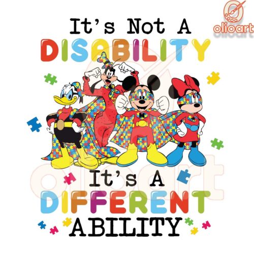 Disney Friends Its a Different Ability PNG Design