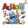 Disney Stitch Autism Awareness Ribbon Puzzle PNG Design