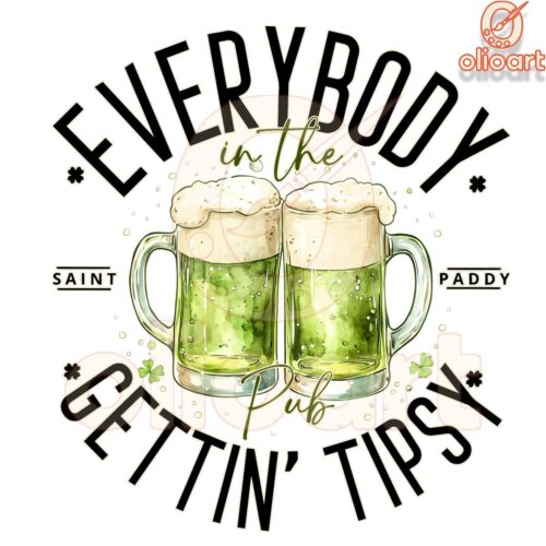 Everybody in the Pub Getting Tipsy PNG Design