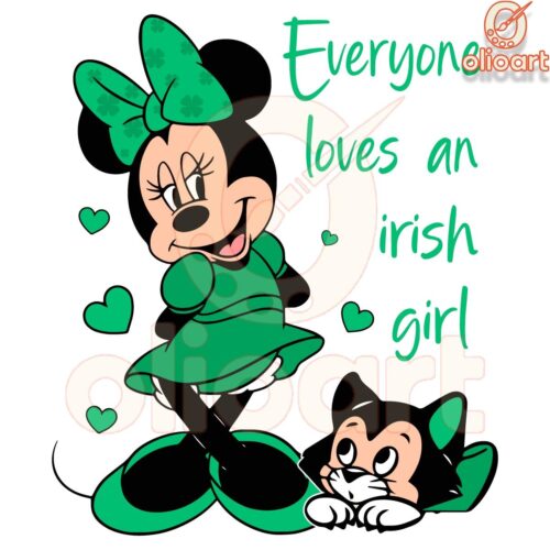 Everyone Loves an Irish Girl Minnie St Patricks Day PNG