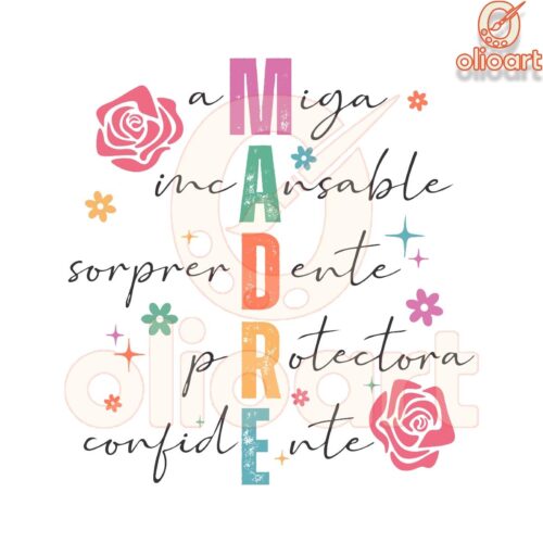 Floral Madre SVG File Perfect for Spanish Mothers Day