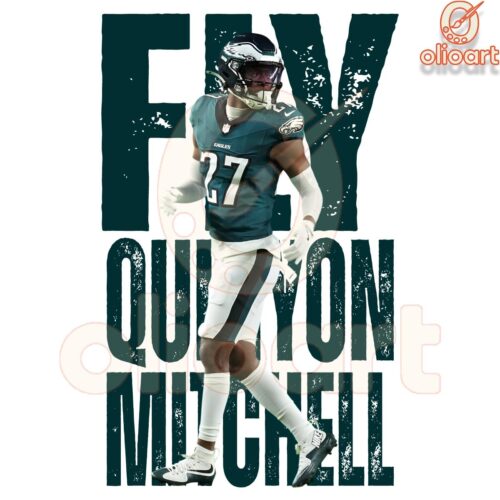 Fly High Quinyon Mitchell Eagles Super Bowl LIX PNG