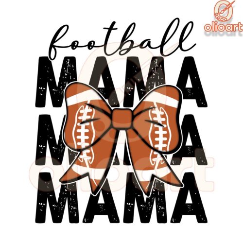 Football Mama PNG with Stylish Coquette Bow