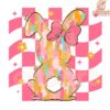 Glitter Bunny Checkered Easter PNG for a Festive Celebration
