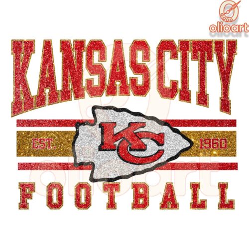 Glitter Vintage Est 1960 Kansas City Chiefs Football Logo PNG