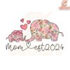 Groovy Mom EST 2024 Floral Elephant PNG Design