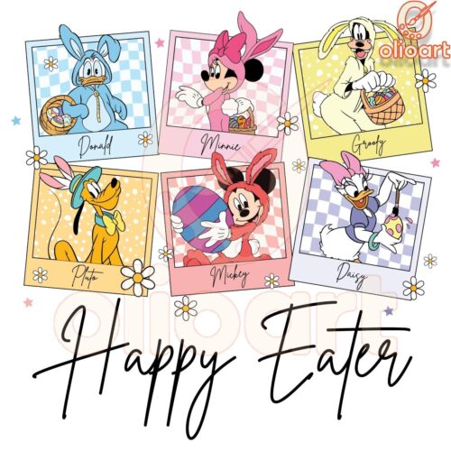 Happy Easter PNG with Bunny Disney Friends