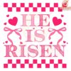 He Is Risen PNG with Checkered Coquette Bow