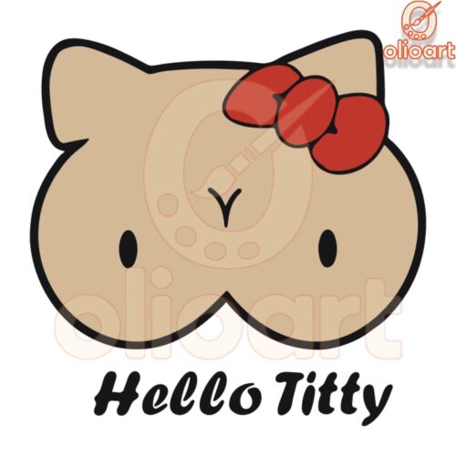 Hello Titty Parody SVG Funny Kitty Boobs Design
