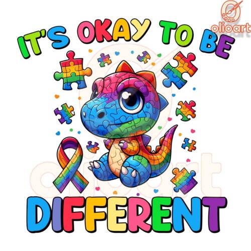 Its Okay to Be Different Cute Dinosaur Cartoon PNG