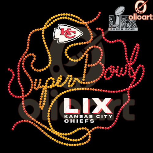 Kansas City Chiefs Super Bowl LIX Logo Necklace PNG