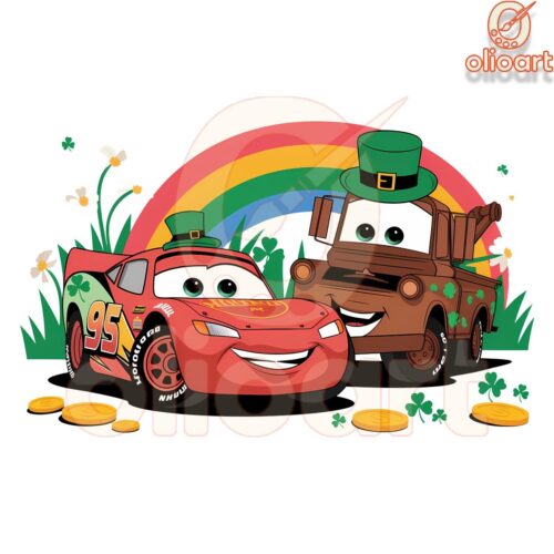 Leprechaun Lightning McQueen PNG Pixar Cars Magic