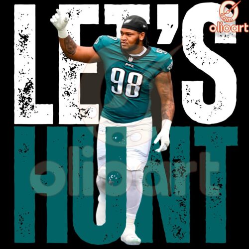 Lets Hunt Eagles Jalen Carter Super Bowl LIX PNG