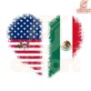 Mexican Heart with American Flag Design PNG