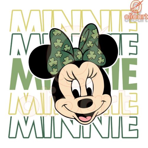 Minnie Saint Patrick Day Irish Green Bow SVG