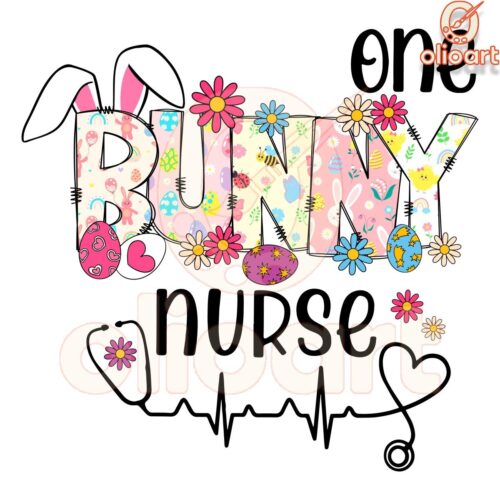 One Bunny Nurse Stethoscope Flower PNG