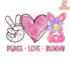 Peace Love and Bunny Easter PNG Design