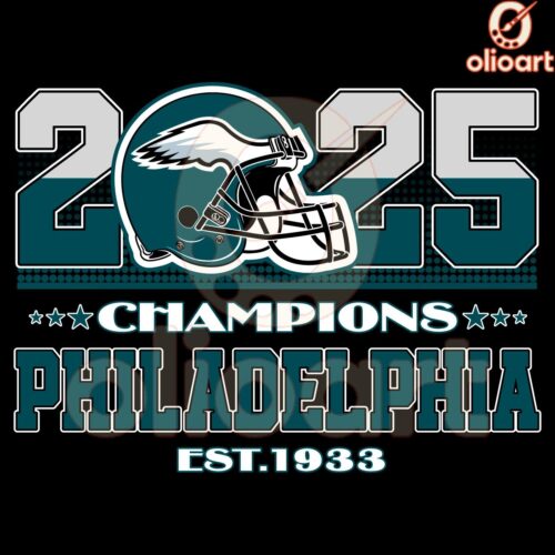 Philadelphia Eagles 2025 Super Bowl Champions SVG Est 1933