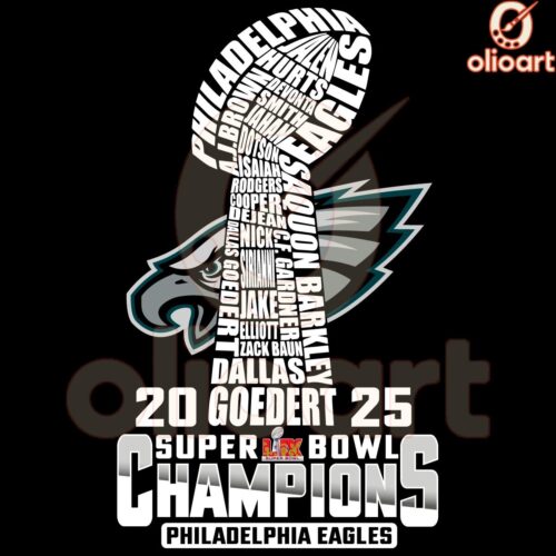 Philadelphia Eagles 2025 Super Bowl Champs NFL Trophy PNG