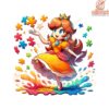 Princess Daisy Autism Awareness Puzzle Cartoon PNG