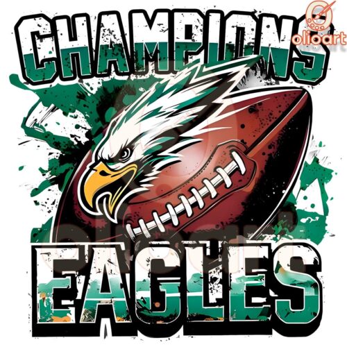 Retro Vintage Eagles Super Bowl 2025 Champions PNG