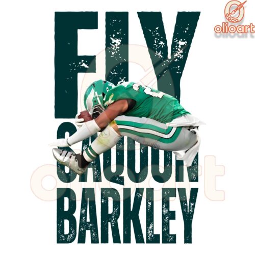 Saquon Barkley Eagles Super Bowl LIX PNG Fly High Philly