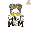 Softball Mom PNG Cool Messy Bun Baseball Design