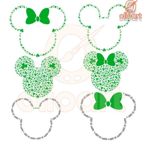 St Patricks Day Mouse Design SVG PNG Files