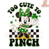 Too Cute to Pinch Minnie Mouse Plaid St Patricks Day PNG