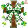 With God All Things Are Possible Shamrock Bow Cross PNG
