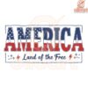 America Land of the Free USA PNG Design