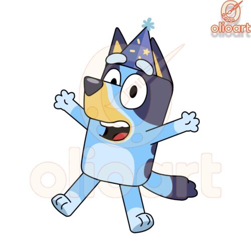 Bluey Dog Happy Birthday Number PNG