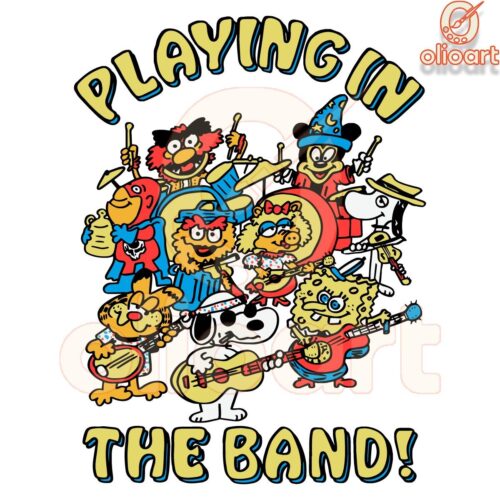 Cartoon Character Playing in the Band SVG Design
