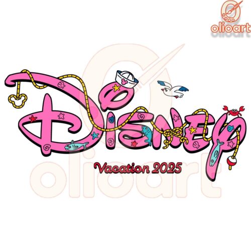 Colorful Disney Cruise 2025 Sailing Adventure SVG
