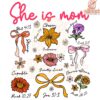 Colorful Floral Coquette Bow She Is Mom Quote SVG