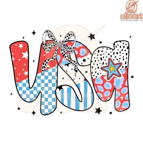 Coquette Bow American Flag PNG Stylish USA Pride