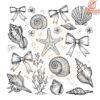 Coquette Seashell Beach Vibes PNG for Coastal Aesthetics