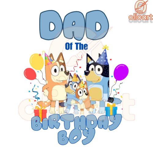 Dad of the Birthday Boy Bluey PNG