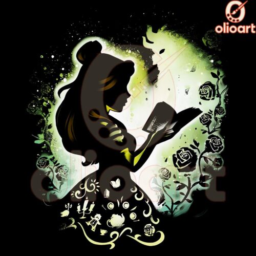 Disney Beauty and the Beast Belle Silhouette SVG PNG